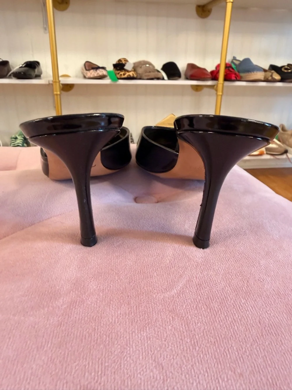 Valentino Garavani Roman Black Hold One Stud Mules - Picture 3 of 9
